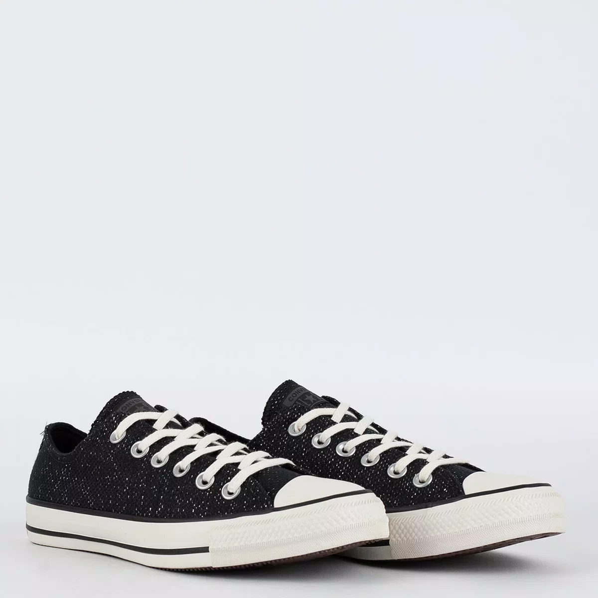 Tênis Converse Chuck Taylor All Star Preto Prata Brilho - Via